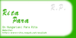 rita para business card